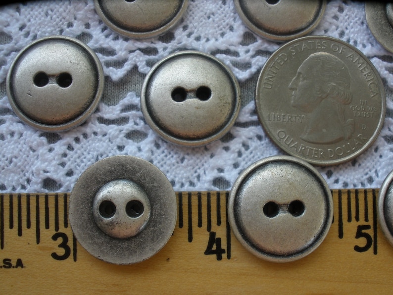 Classic Work Shirt Buttons Industrial Pewter Color metal 28L | Etsy