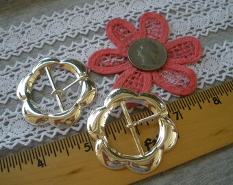 Spectacular Vintage Solid Brass Flower Floral Design Belt Buckle/Scarf Slide Spectacular Embossed Flower Brass Plated Belt Buckle - Etsy main image 4