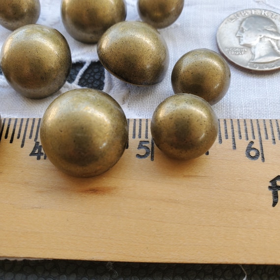 Blazer Buttons Set Antique Brass Finish Metal Dome Shank Buttons