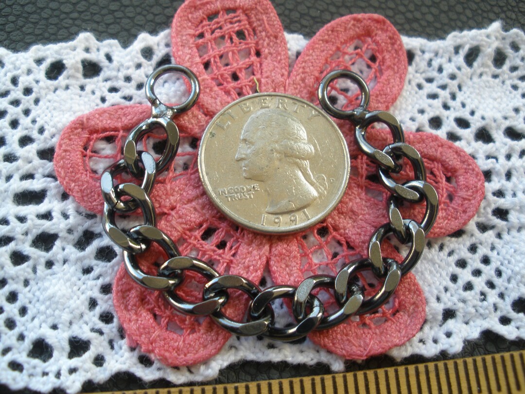 Coat Chain Hanging Loop Findings Gunmetal Color Metal Etsy