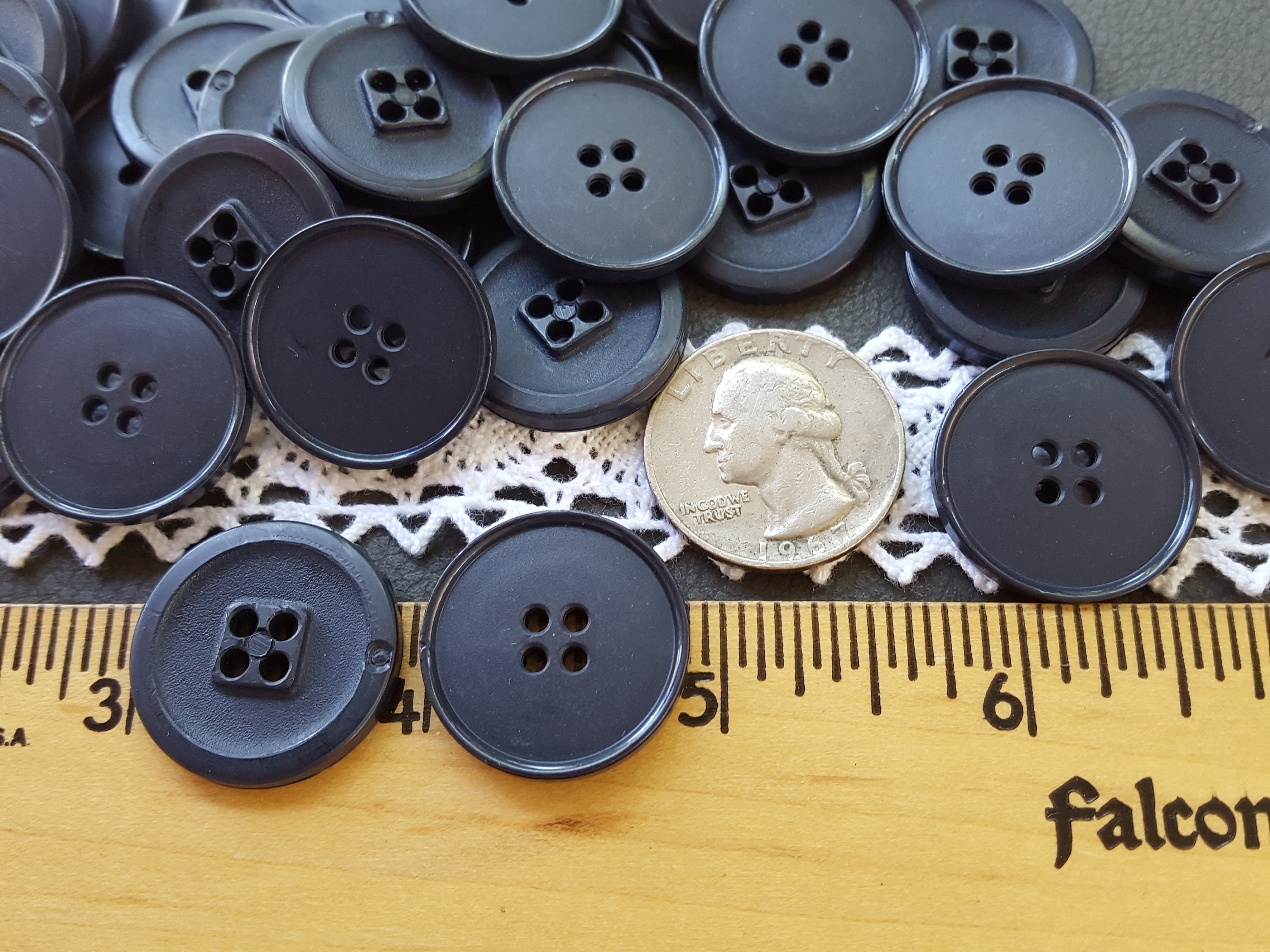 22MM Basic Blue Buttons Matte Plastic Shiny Rim 36L Ear Saver | Etsy