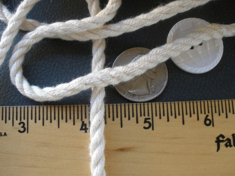 Macrame Cord Natural Color Cotton 3 Strand Twist Rope 14 DRAWSTRING 3-ply twisted 6MM cord 144 yards spool
