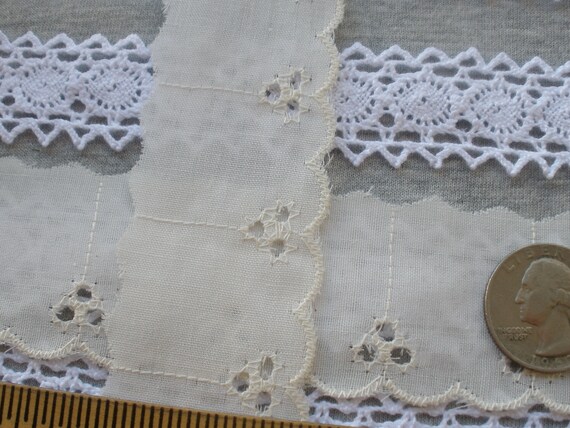 Lace trim top eyelet embroidered dress