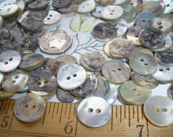 Bulk MOP Shell Buttons Natural 13mm 20L 1/2" Pearly White Agoya 2 hole sew on choose quantity jewelry clasp paper tag supply