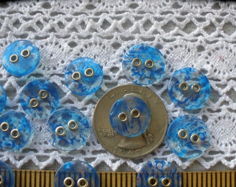 Clear Blue Water Grommet Buttons 2 hole plastic 20L 22L 1/2" 13MM 14MM 9/16" sew on crafts wrap bracelets jewelry clasp 18pcs