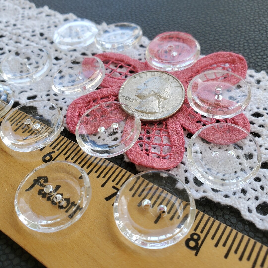 Cool Crystal Clear Vintage Buttons 7/8