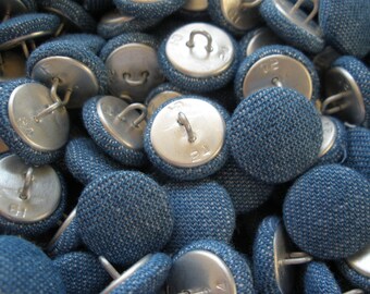 Denim Fabric Cover Buttons 12 Each 5/8 