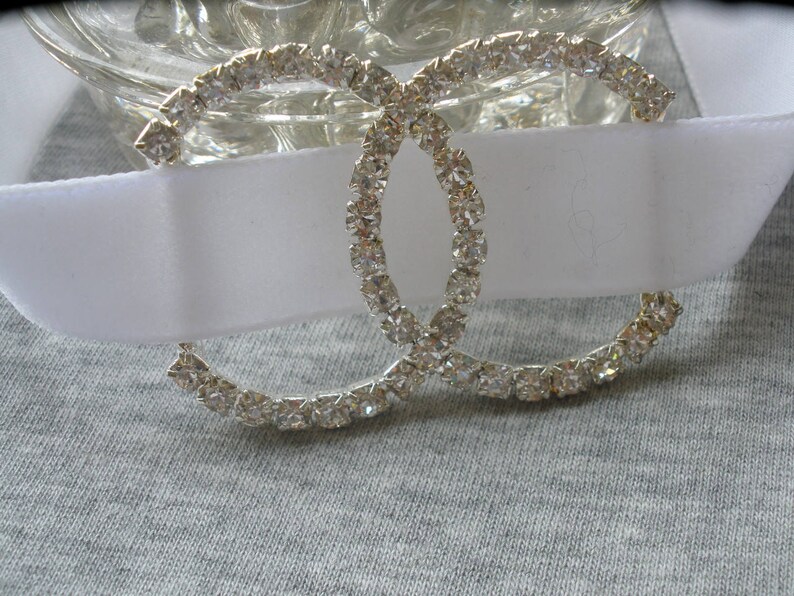 Silver Rhinestone .75 Ribbon Slide Buckle Slider 2 Etsy