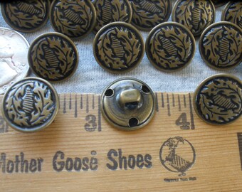Black Small 4 Hole 5/8 (15mm) 24L Vintage Buttons #1051