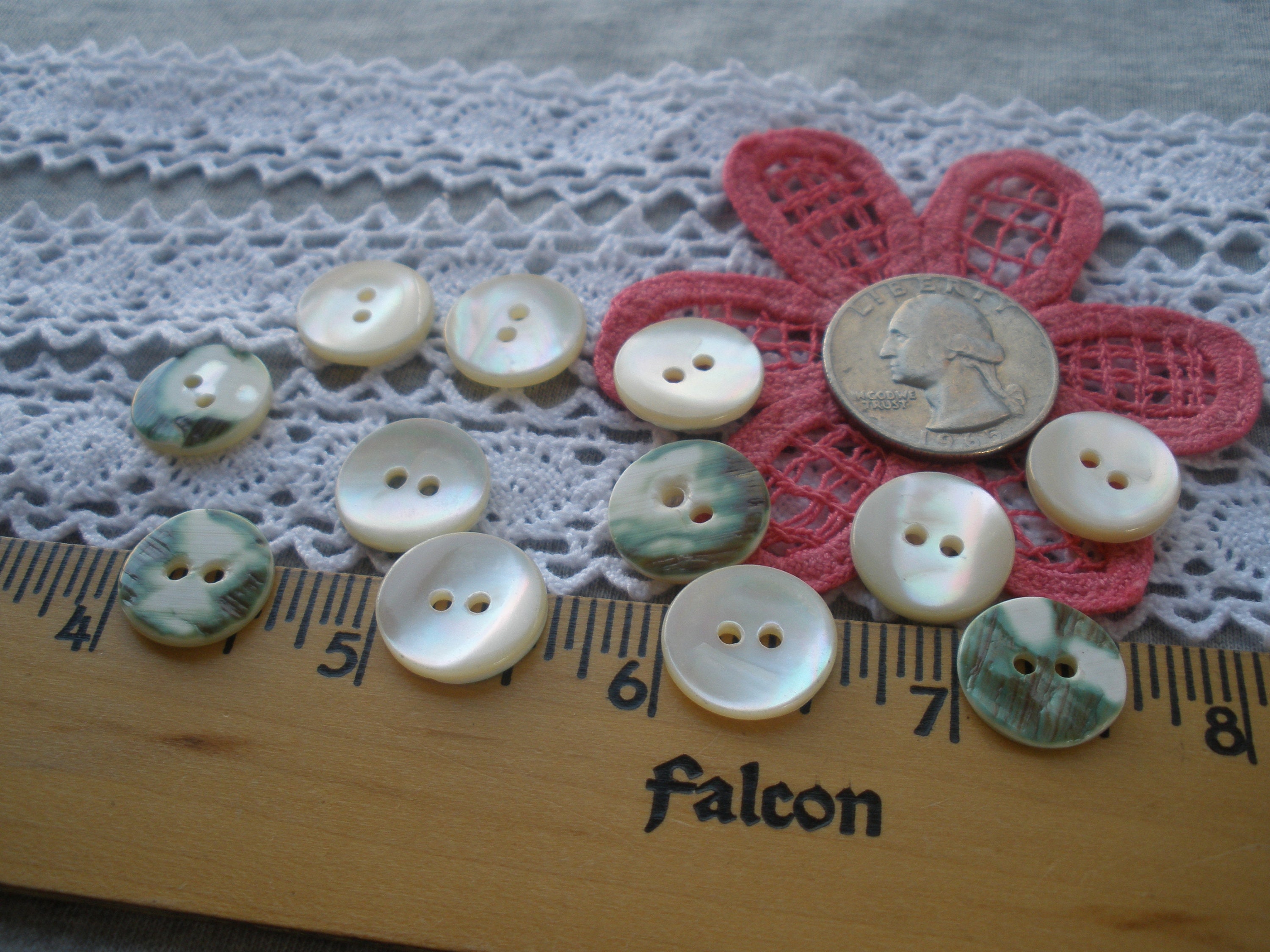 15MM Green Snail Shell Buttons Natural 5/8" 24L Pearly Sewing 2 Hole ...