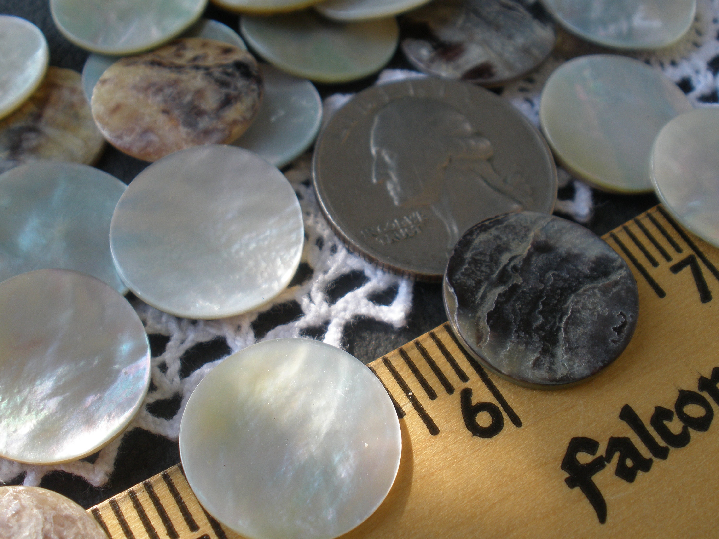 100 Shell Discs Real Agoya Shell Round Blank Discs NATURAL Pearl MOP 11 ...