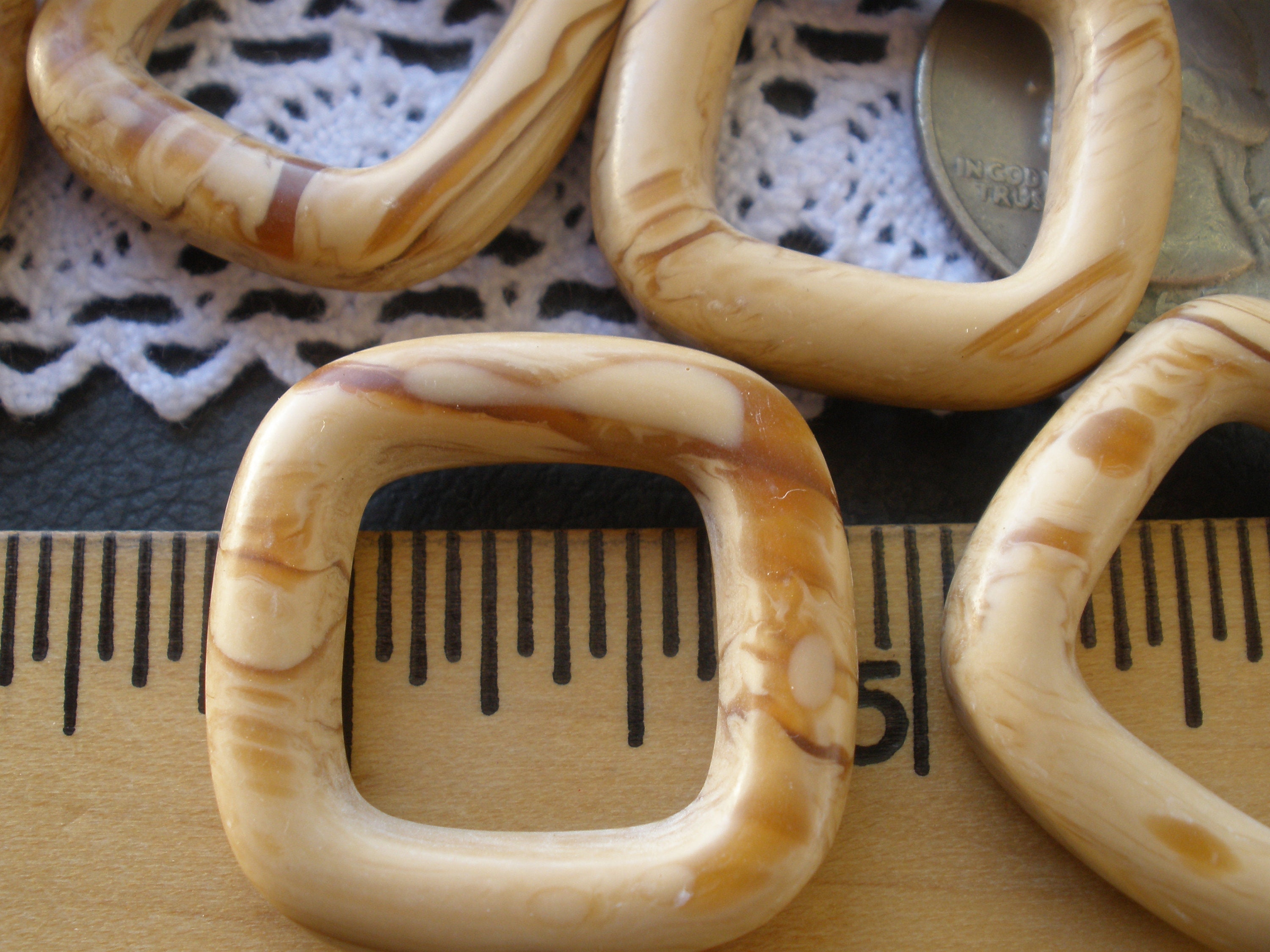 Faux Wood Square Plastic Macrame Rings 20mm ID / 30mm OD O-rings 12 ...