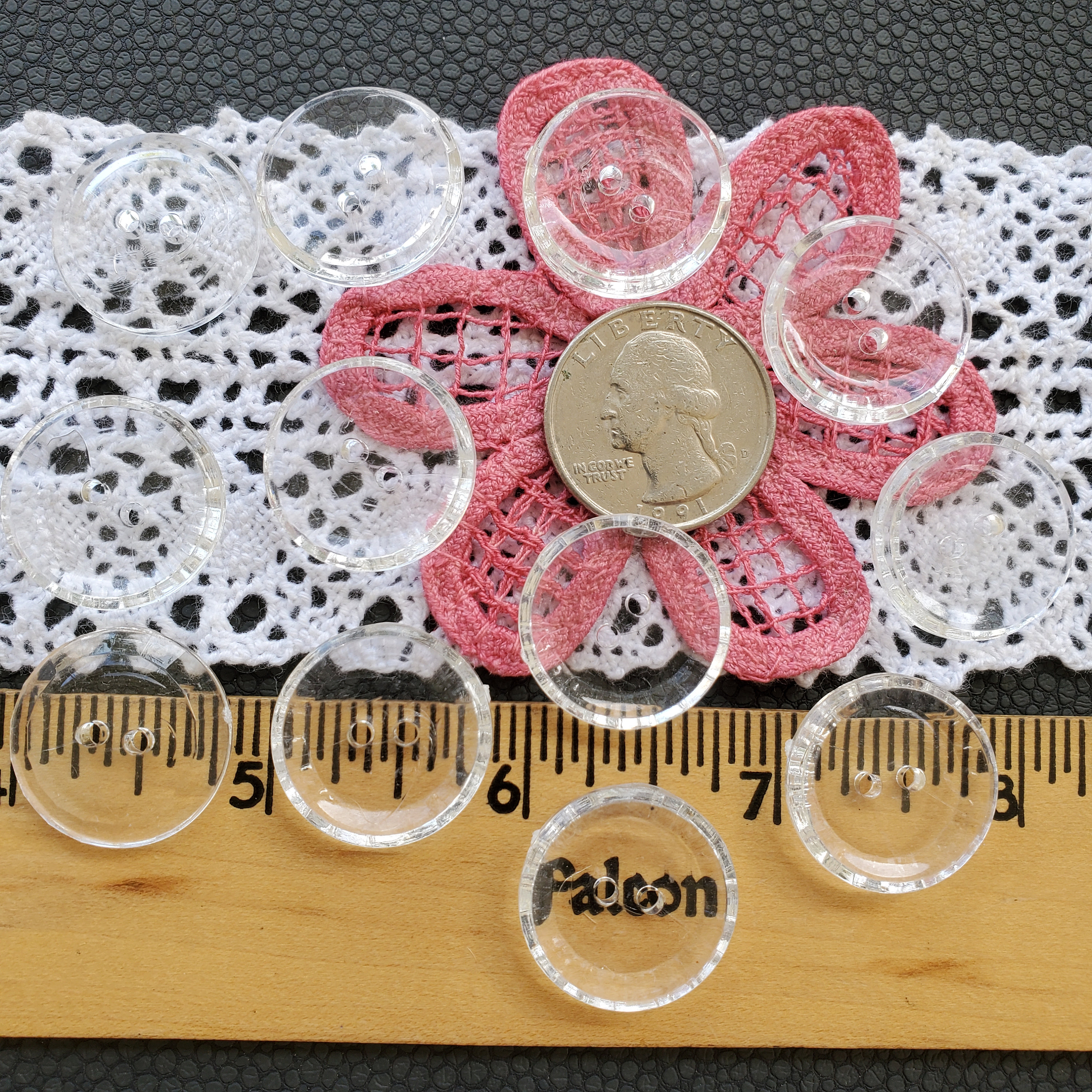 Cool Crystal Clear Vintage Buttons 7/8