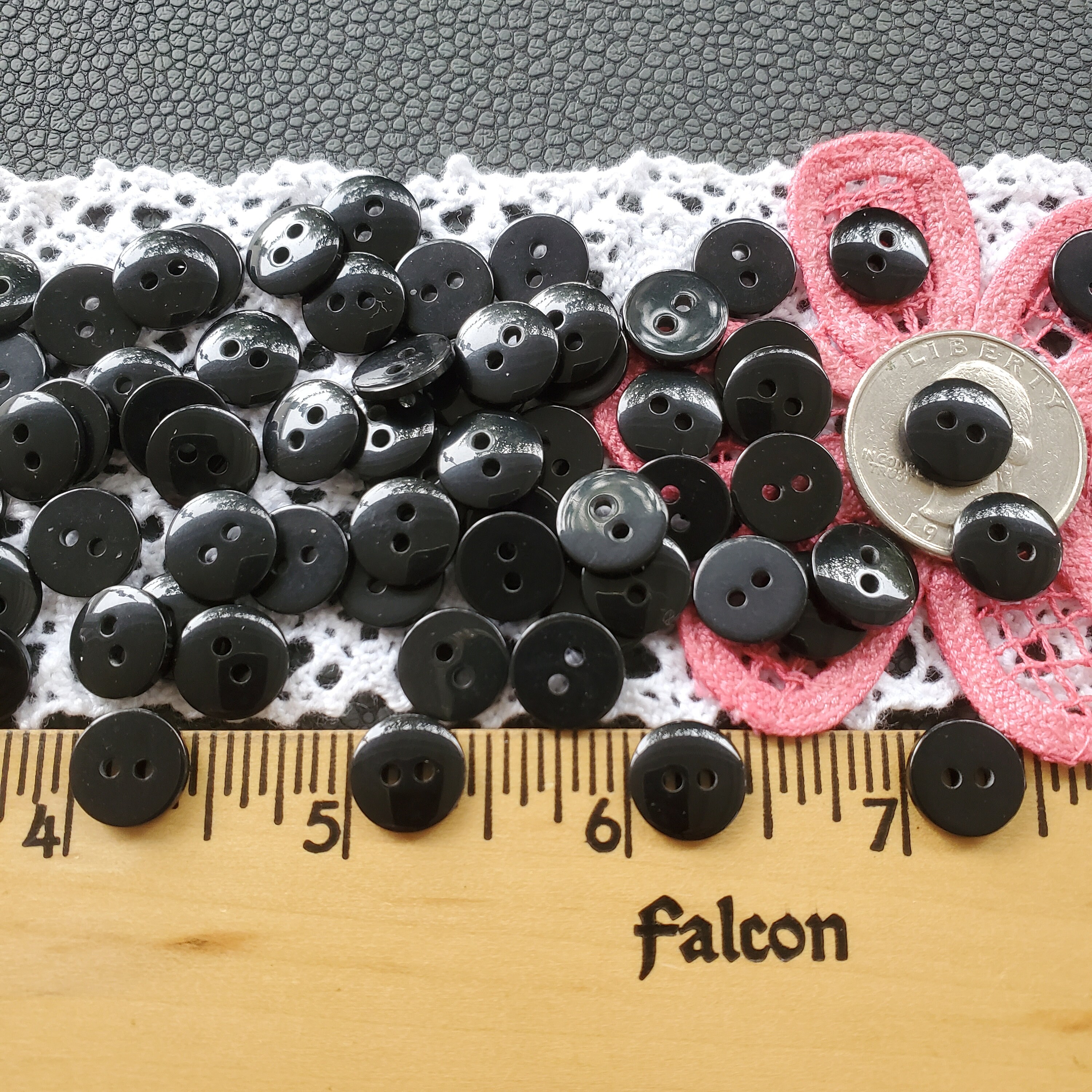 7/16 Inch Black Matte Buttons for Raggedy Cloth Dolls and Craft