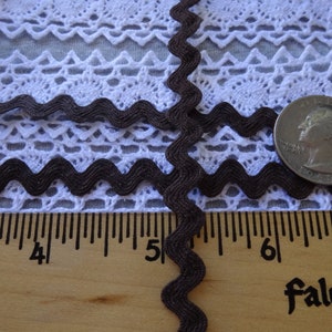 Brown Cotton Rick Rack Trim choose yards 3/8 Ric Rac yardage crafts sewing costume scrapbook 10mm Vintage trim image 5