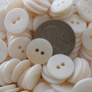 Palest pink cast Freshwater Shell MOP Buttons 24L 5/8" 15MM 2-hole sew-on flat 13 each fashion sewing crafts Jewelry 1.5mm to 2mm thick