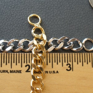 Coat chain hanging loop finding silver or gold color metal 3.75 to 4 long large hole fastener Jacket Hanger HTF must have winter accessory image 10