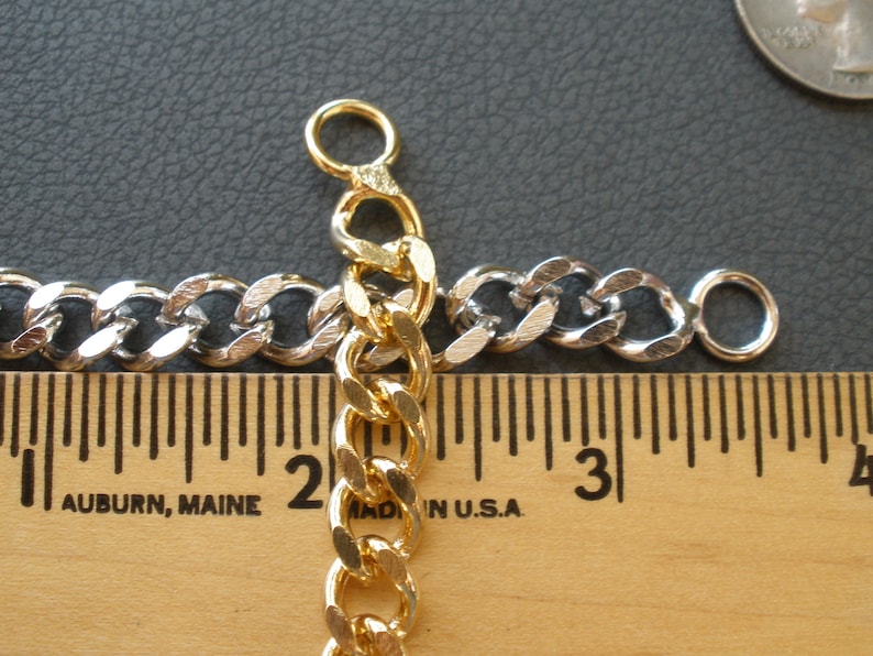 Coat chain hanging loop finding silver or gold color metal 3.75 to 4 long large hole fastener Jacket Hanger HTF must have winter accessory image 10