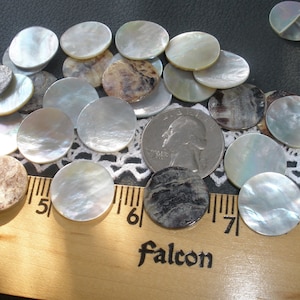 100 Shell Discs Real Agoya Shell Round Blank Discs NATURAL Pearl MOP 11/16&quot; 17MM 28L no hole crafts mixed media supply jewelry embroidery
