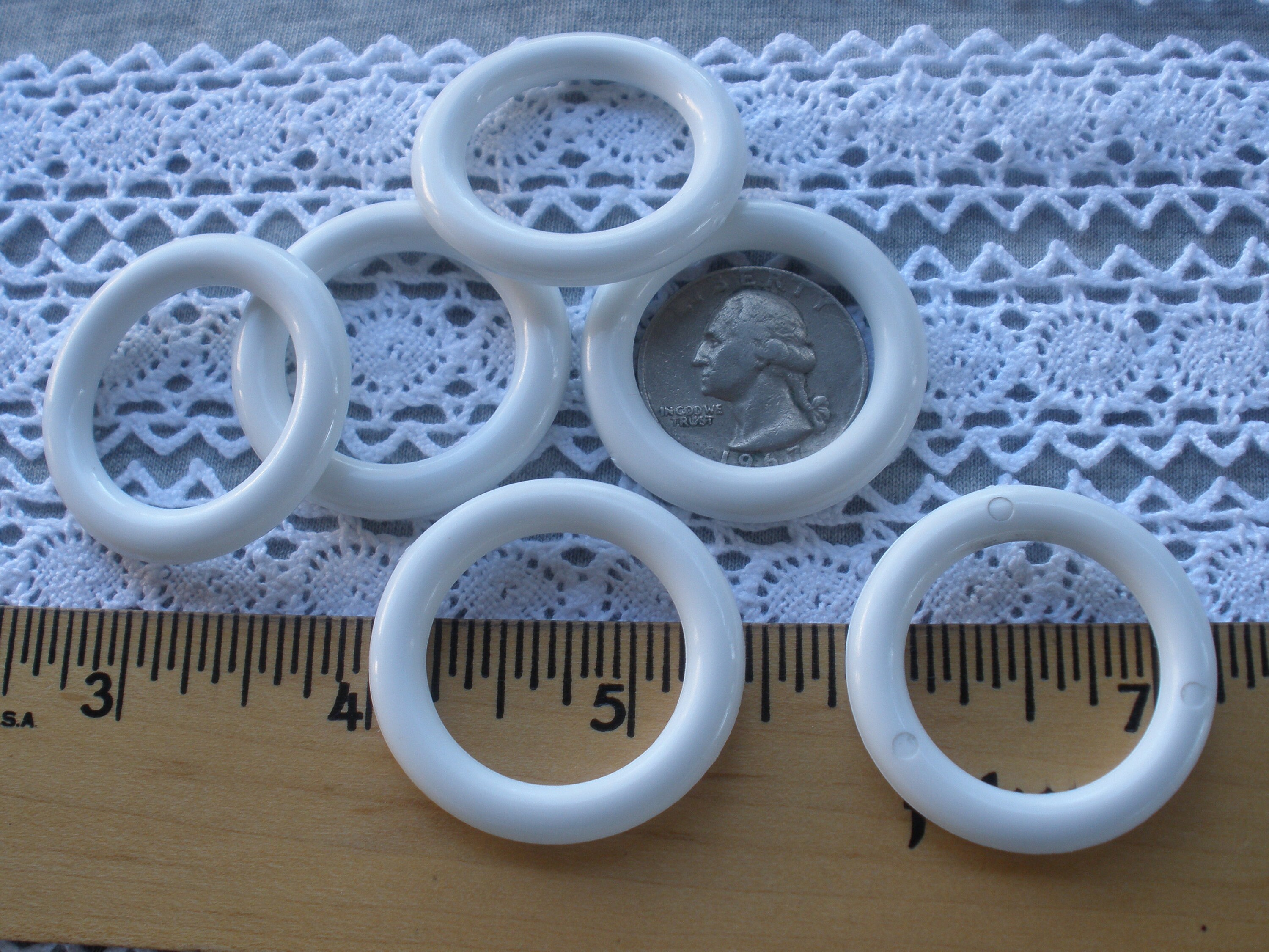 25mm ID / 37mm OD White Plastic Orings Round 1 inch opening 6 Etsy