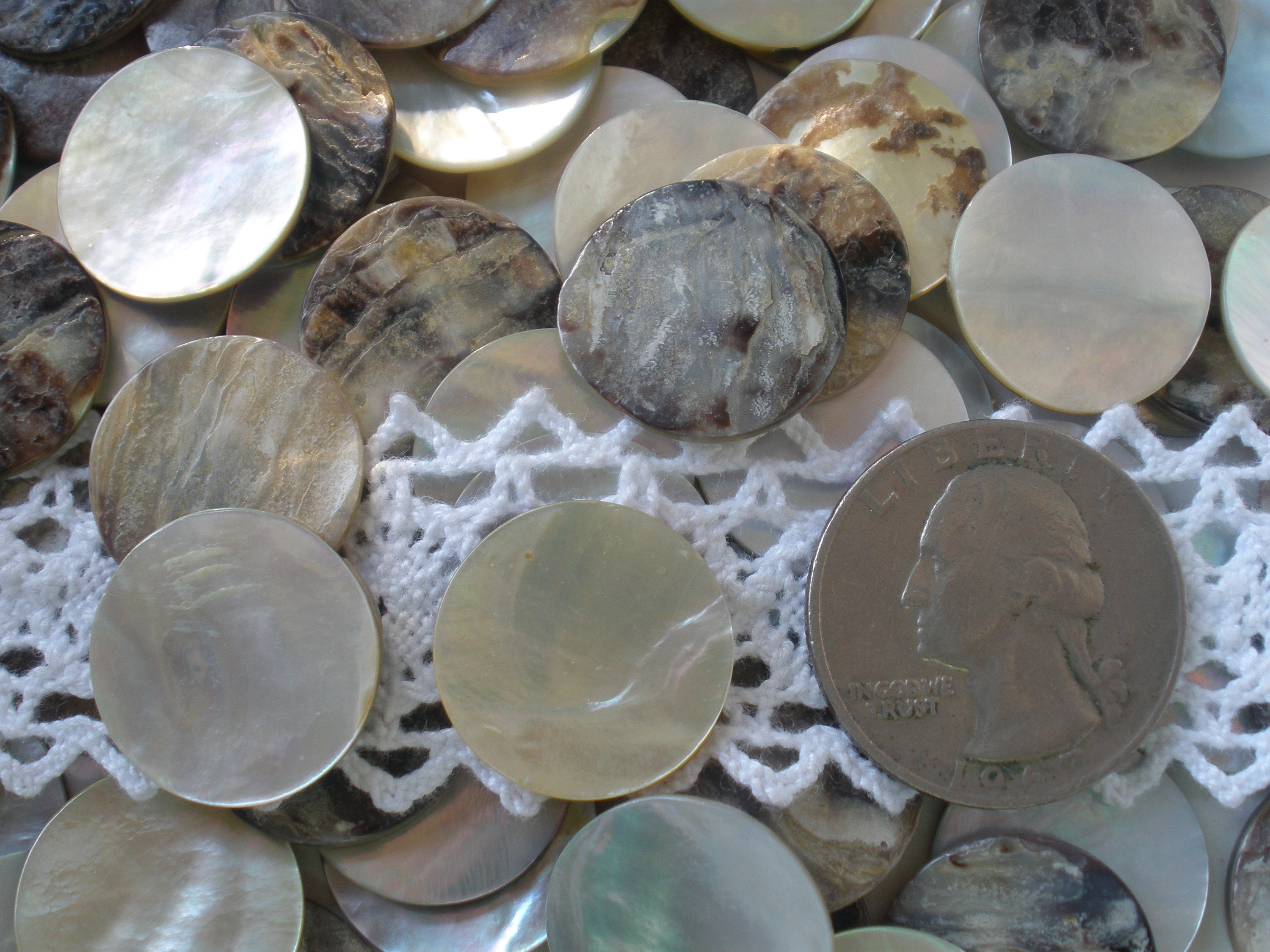 100 Shell Discs Real Agoya Shell Round Blank Discs NATURAL Pearl MOP 11 ...
