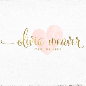 Photography Logo Premade Logo watercolor logo Logo Design Premade logo design Heart Logo custom Logos and Watermarks custom image 4