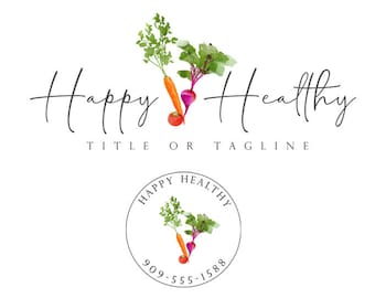 health logo premade healthy logo design fitness logo cooking logo personal chef logo vegetable logo design beet logos carrot logos
