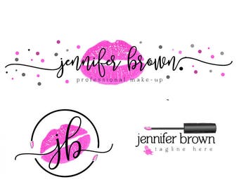 lipstick logo lipgloss logo makeup artist logo make-up logo lips logo premade logo designs beauty branding