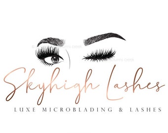 lash logo eyelashes logo eyebrow logo premade logos makeup logo make-up logo eyelashes lashes microblading artist logo eyelashes logo Design