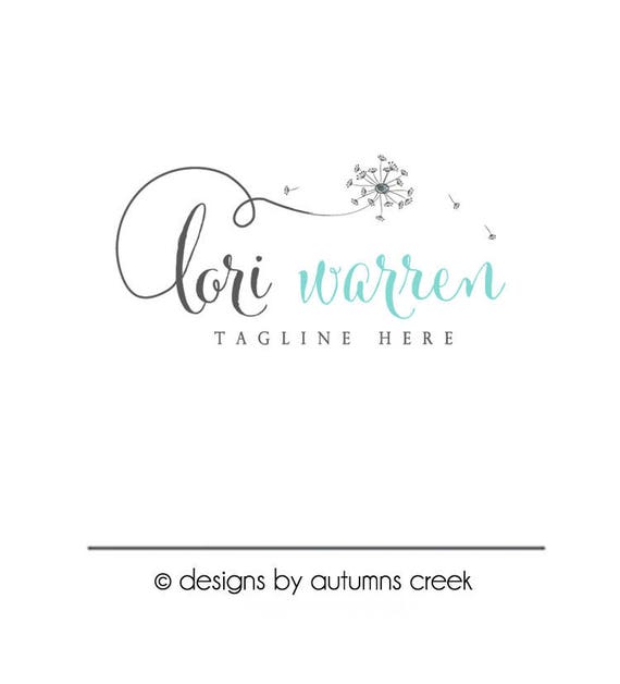 Premade Logo Dandelion Logo Design Photography Logo Etsy