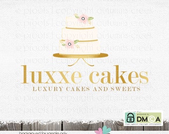 premade logo - cake logo - bakery logo design - logo for cake decorator- sweet shop logo -party logo - premade logo design - logo for bakers