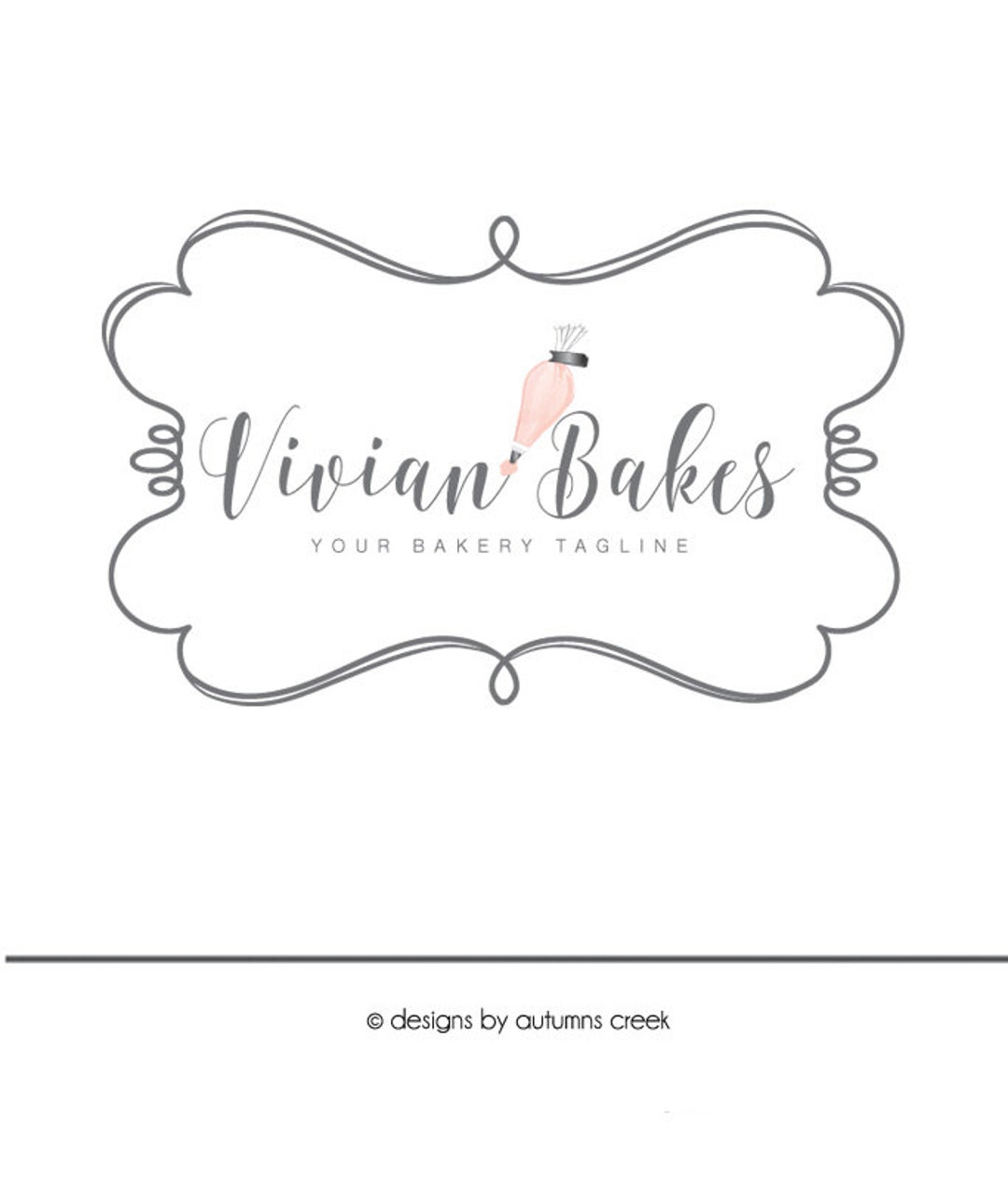 Baking Logo Premade Logo Piping Bag Bakery Logo Design Logo Etsy