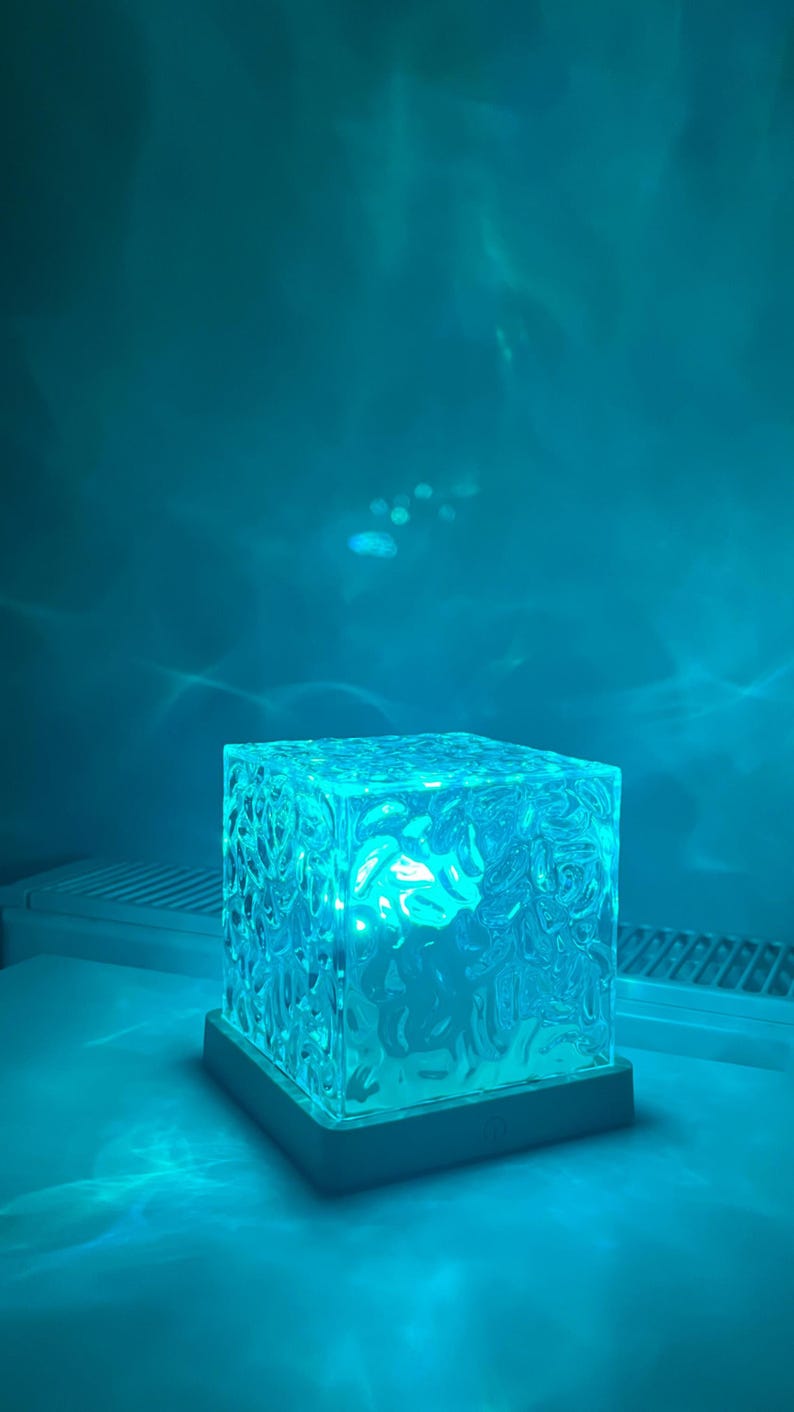 Cubes Ripple Crystal Ice Cube Lamp | Ripple Effect RGB Light - Etsy