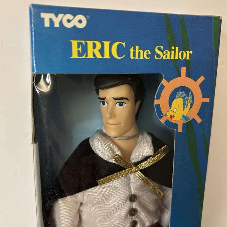 Little Mermaid Eric the Sailor Doll Vtg 1991 Tyco Disney New Sealed In Box image 3