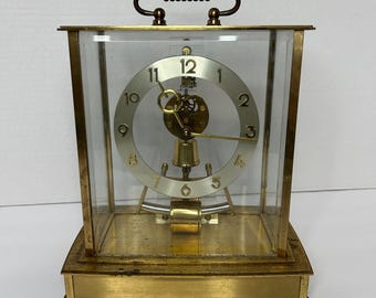 Vtg Kundo Kieninger Obergfell W. Reloj de repisa esquelético de latón alemán SOLO PIEZAS