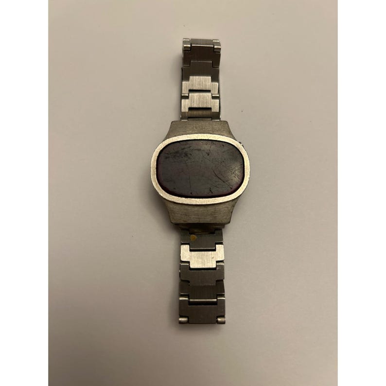 Reloj digital vintage Gillette Company Modelo 308 LED Acero inoxidable Plata Rojo imagen 1