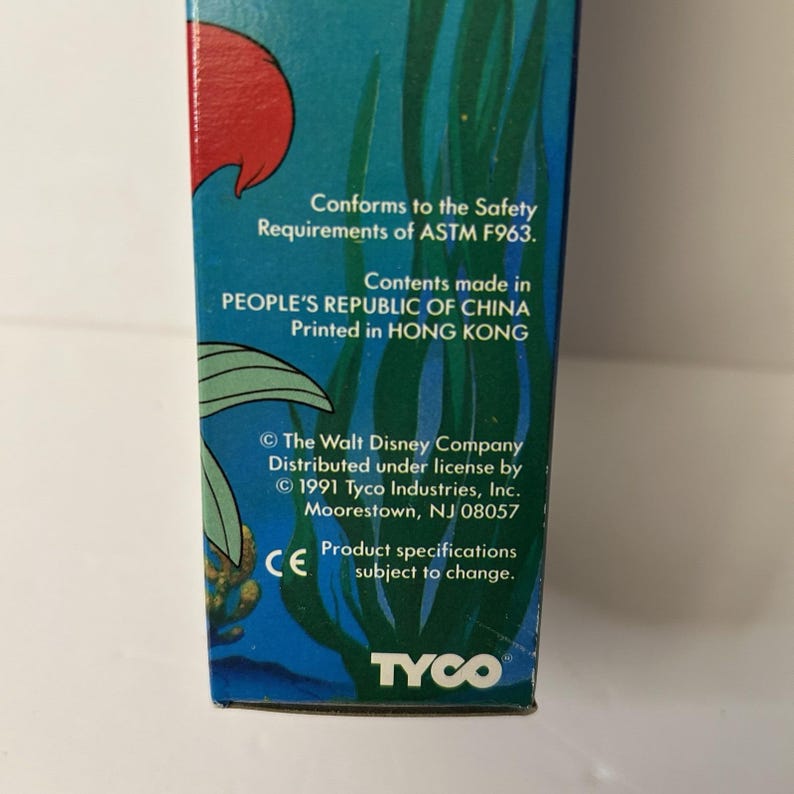 Little Mermaid Eric the Sailor Doll Vtg 1991 Tyco Disney New Sealed In Box image 7