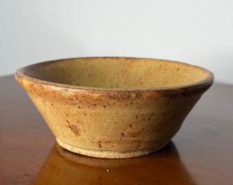 Vintage SF Studio Pottery Bowl | Hand Thrown Brown Speckled Stoneware | San Francisco Artisan Signed