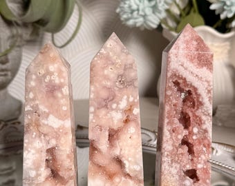 ライトピンクのアメジストフラワーアゲートドゥルージータワー - Etsy 日本