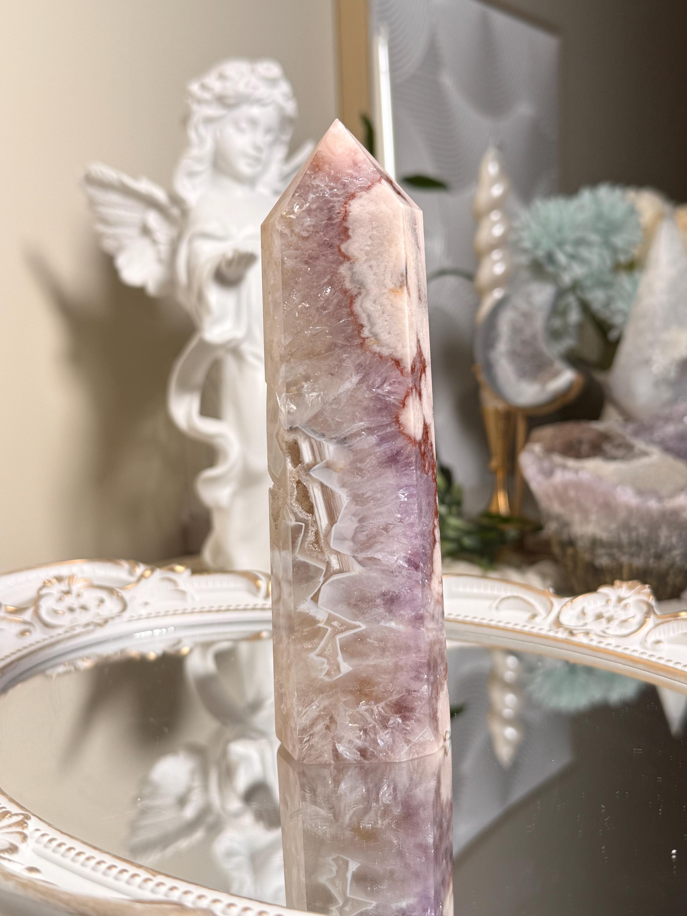 大型高品質ブラジル産ピンクアメジストクォーツ ドゥルージーフラワー