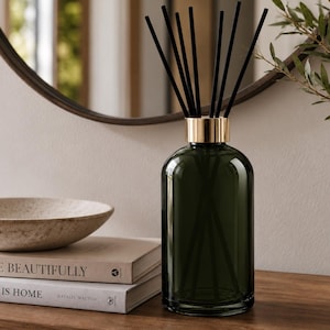 Apothecary Reed Diffuser Bottle Set, Gold Screw Cap, 8 oz - Moss