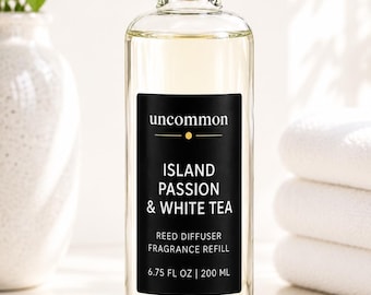 Passionfruit, White Tea & Jasmine Reed Diffuser Refill | Tropical Citrus Home Fragrance | 6.75 oz | Includes 5 Reeds | Island Passion