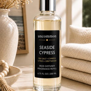 Sea Salt, Cypress & Sandalwood Reed Diffuser Refill | Seaside Cypress | 6.8 oz | Includes 5 Reeds