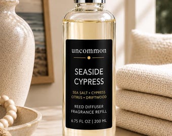 Sea Salt, Cypress & Sandalwood Reed Diffuser Refill | Seaside Cypress | 6.8 oz | Includes 5 Reeds