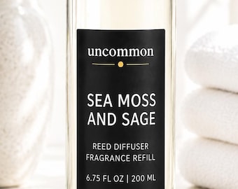 Mandarin, Sea Salt, Sage Reed Diffuser Refill | Coastal Spa Home Fragrance Oil | 6.75 oz | Includes 5 Reeds | Sea Moss & Sage