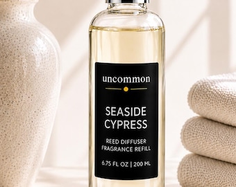 Sea Salt, Cypress & Citrus Reed Diffuser Refill | Pine, Cedarwood ,Sandalwood Home Fragrance | 6.75 oz | Seaside Cypress
