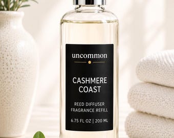 Vanilla Almond Hazelnut Reed Diffuser Refill Oil, Coconut Mandarin Home Fragrance, Cashmere Wood Amber, 5 Reeds, 6.75 oz | Hazy Vanilla