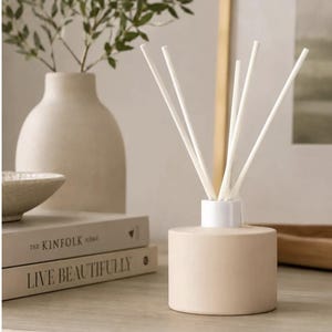 Creme   Reed Diffuser Bottle | Creme  Diffuser Vessel | Modern Home Fragrance | Refillable Glass Diffuser Container