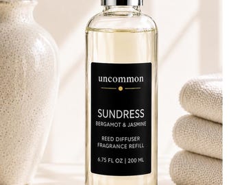 Bergamot Neroli Reed Diffuser Refill | Citrus Floral Home Fragrance | Sandalwood Jasmine Orange Blossom Scent | Sundress 6.75oz