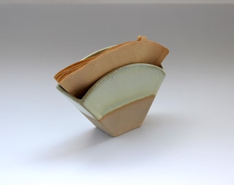 Handmade Ceramic Filter Coffee Paper Holder: V60 Organizer